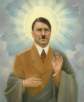 12. Изображение человека, похожего на Гитлера в виде святого с нимбом в стиле иконы (№3305)